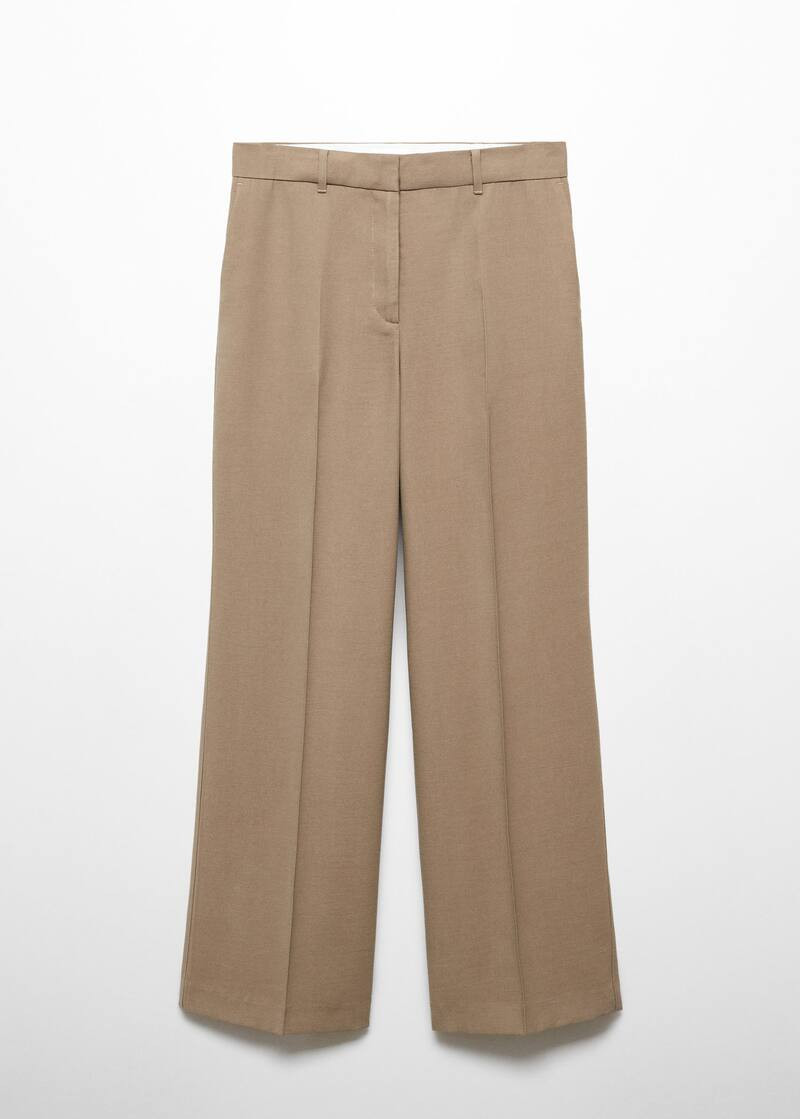 Low-waist wideleg trousers -  Women | Mango United Kingdom | MANGO (UK)