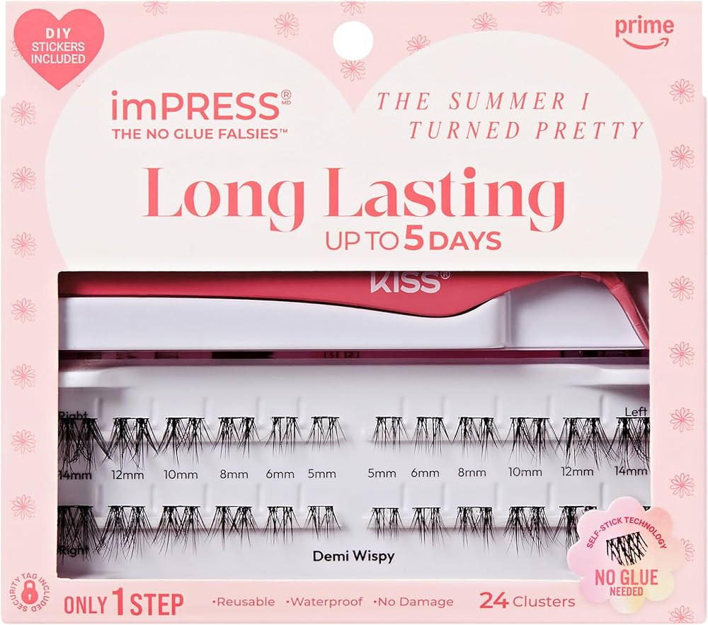 imPRESS | The Summer I Turned Pretty Long Lasting Self Adhesive Eyelashes, ‘Demi Wispy’, 24 L... | Amazon (US)