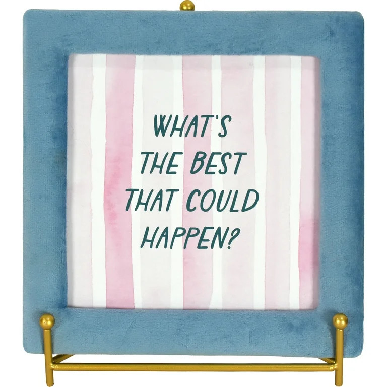 Beautiful "What's The Best That Could Happen?" Motivational Quote Velvet Blue Picture Frame on Go... | Walmart (US)