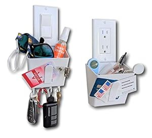 The No Screwups Switch Pocket Wall Organizer and Key Hook (White, 1-Pack): Installs in Seconds on An | Amazon (US)