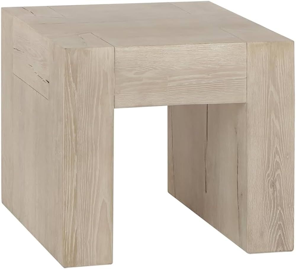 Kosas Home Bristol Cracked Oak Wood 24" End Table in Meadow White | Amazon (US)
