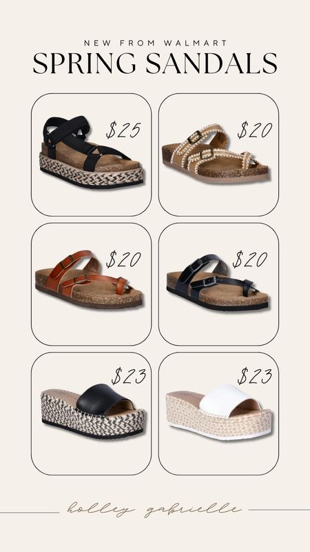 Some new spring sandal finds on @walmart all under $30🌿🤌🏼🤎 super CUTE styles! #walmartpartner

Wedges / casual / Walmart finds / comfy / spring shoes / Holley Gabrielle / for her 

#LTKstyletip #LTKshoecrush #LTKfindsunder50