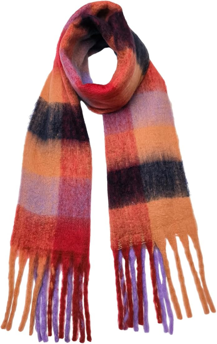 Tsalei Blanket Scarfs for Women Coloured Checked Scarf Winter Gifts Womens Scarves Warm Wrap Scar... | Amazon (US)