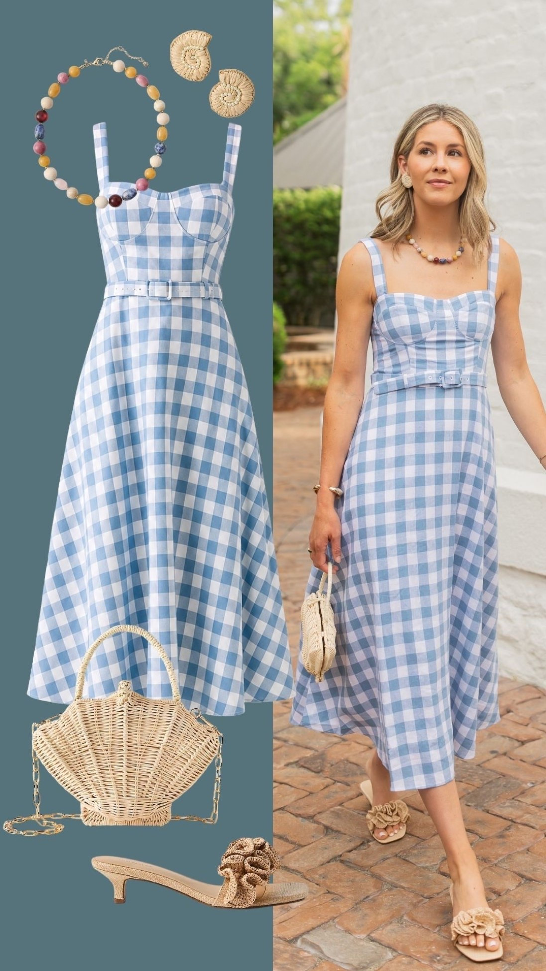 so in love with this gingham midi! the quality is amazing & the price is even better 💫 such a fab piece for a bridal or baby shower, or bunch, this spring/summer! wearing a size xs.

#LTKSeasonal #LTKootd