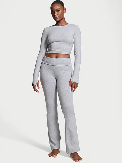 VSX Cotton Foldover Flare Legging, Print, Xxl32Ins - Women's Bottoms - Victoria's Secret | Victoria's Secret (US / CA )