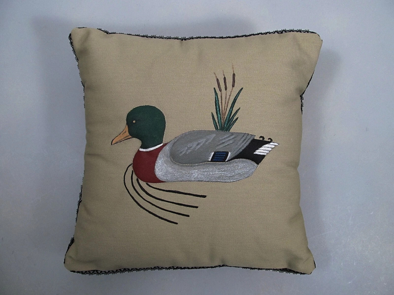 Vintage Minnehaha Creek Mallard Duck Accent Throw Pillow Hand Painted 11"x11" | eBay US