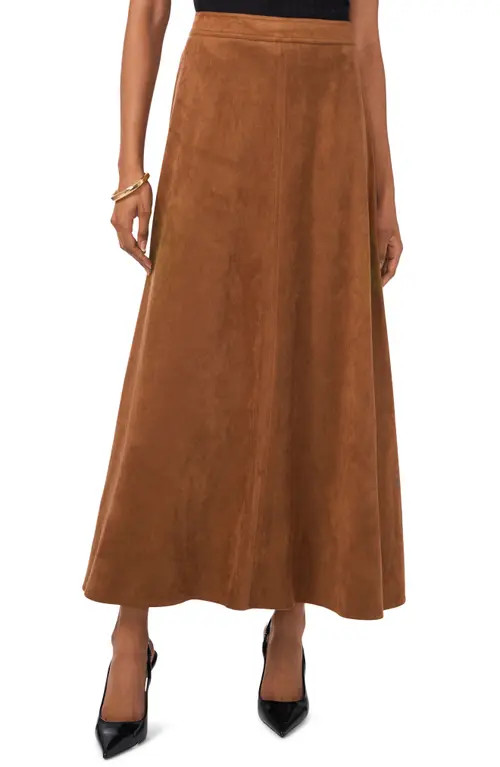 Vince Camuto Faux Suede A-Line Skirt in Camel at Nordstrom, Size Small | Nordstrom