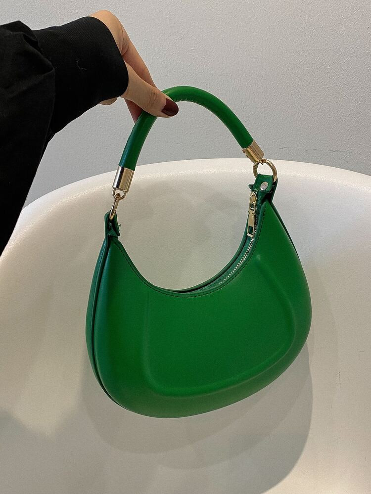 Embossed Detail Top Handle Chain Hobo Bag | SHEIN