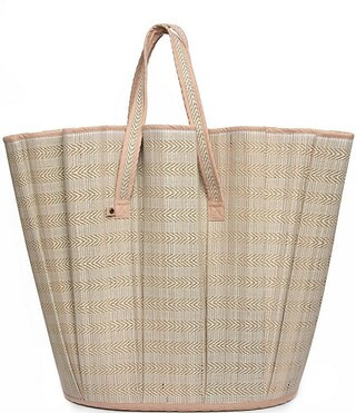 Pleated Tropez Raffia Maxi Tote Bag | Dillard's
