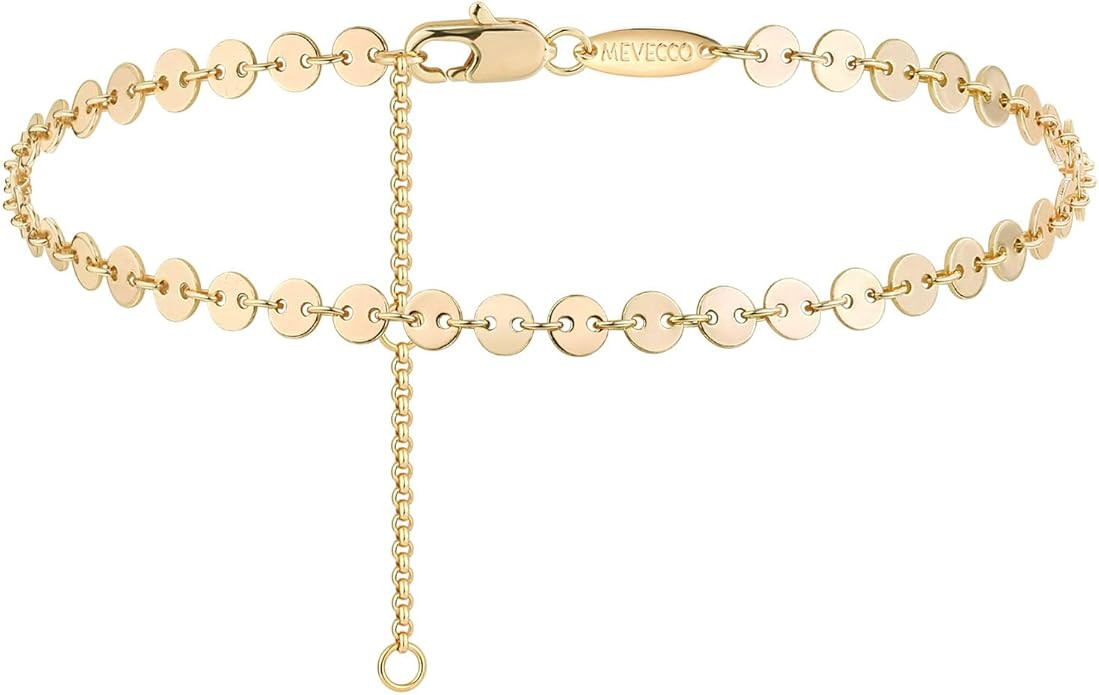 MEVECCO Anklet for Women Gold Chain 14K Gold Plated Dainty Boho Beach Summer Simple Foot Jewelry ... | Amazon (US)