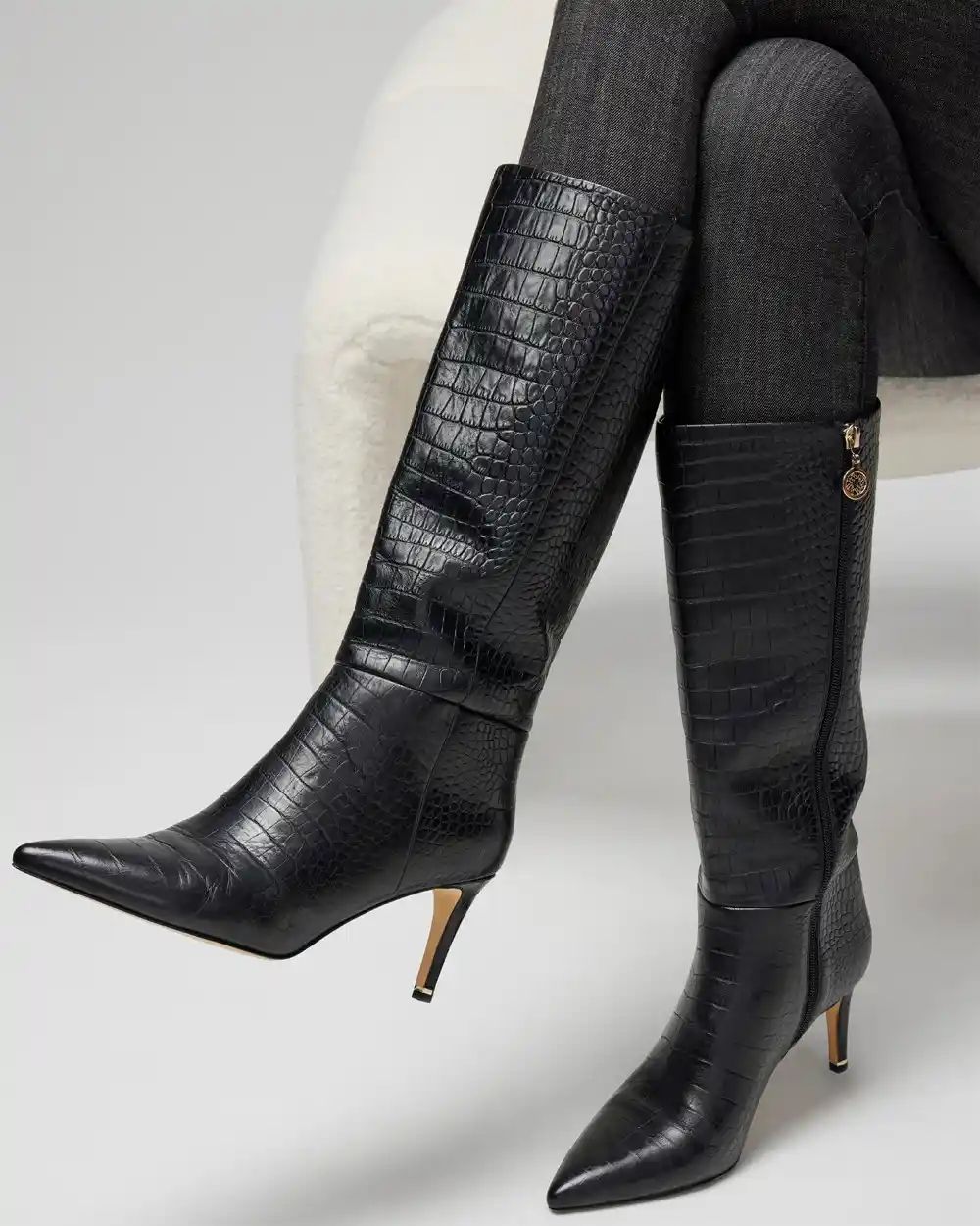 Croco Knee High Boot | White House Black Market