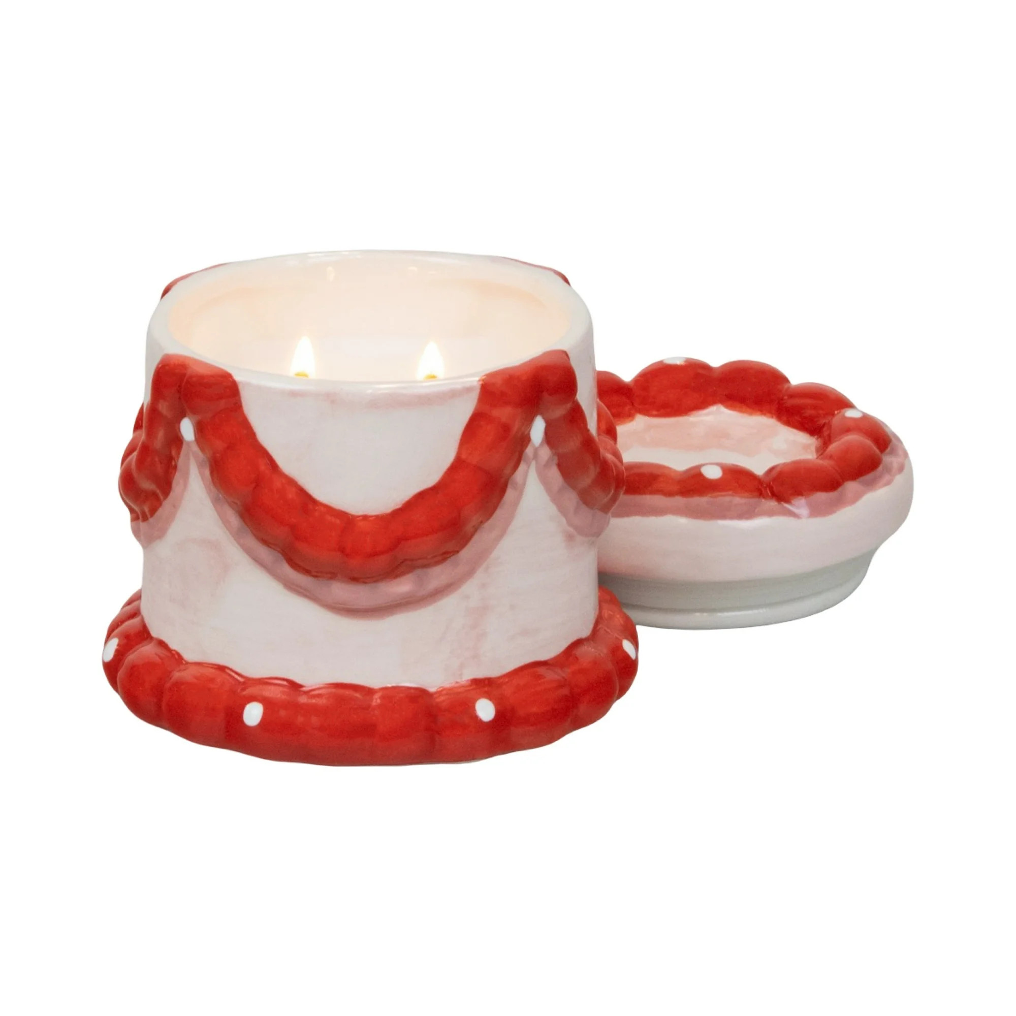 Mainstays 1-Wick Ceramic Birthday Cake Scented Jar Candle, Frosted Berry Cupcakes, 12 oz. | Walmart (US)