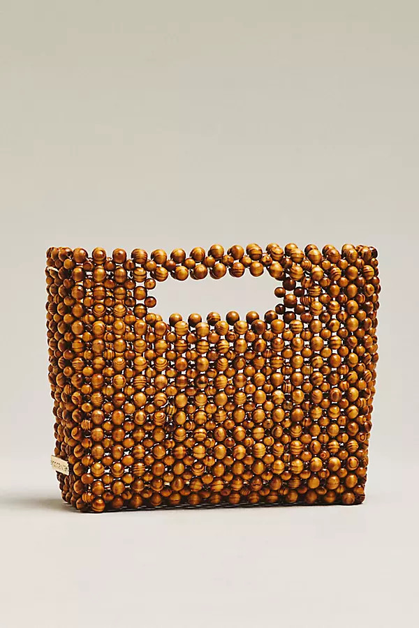 Linzy Wood Beaded Clutch | Anthropologie (US)