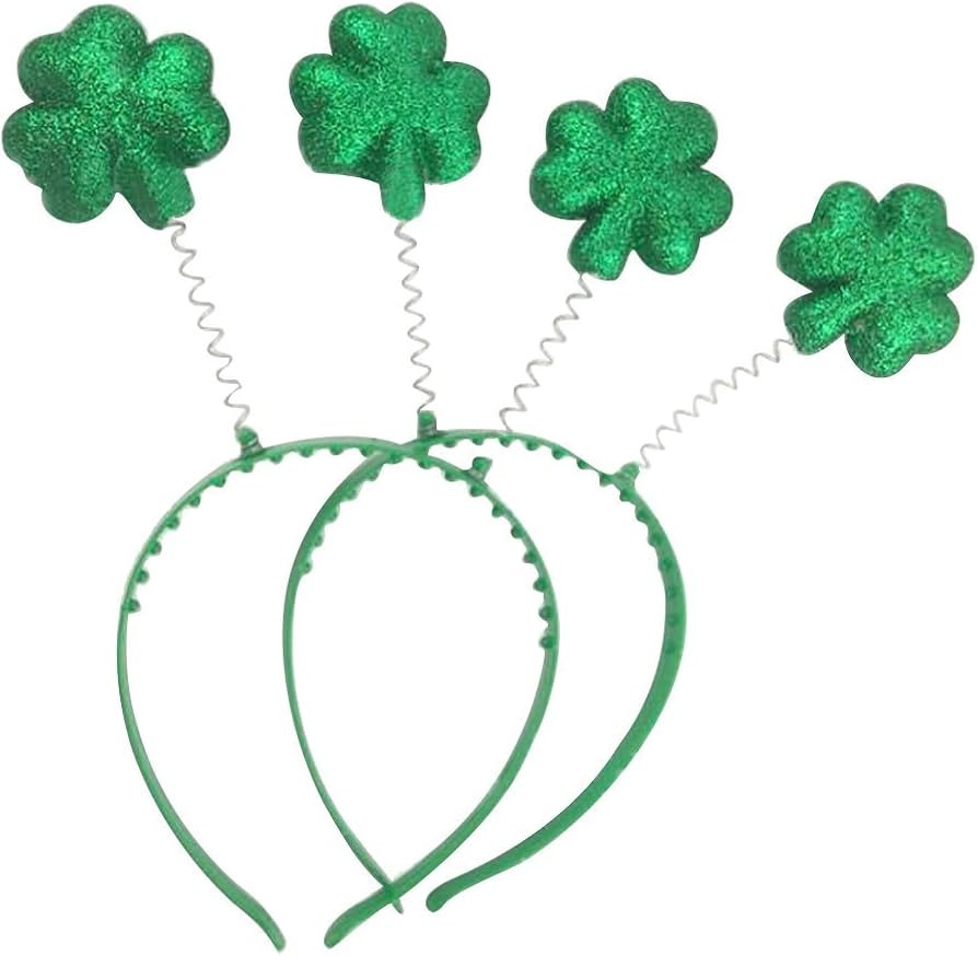 BinaryABC St Patrick's Day Headband,Shamrock Head Boppers Hats,St Patrick's Day Decorations,2Pcs | Amazon (US)
