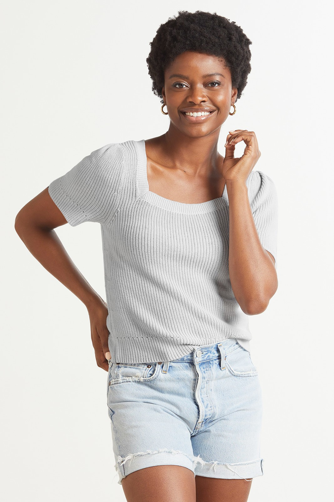 DESIGN HISTORY Becca Square Neck Pullover | EVEREVE | Evereve