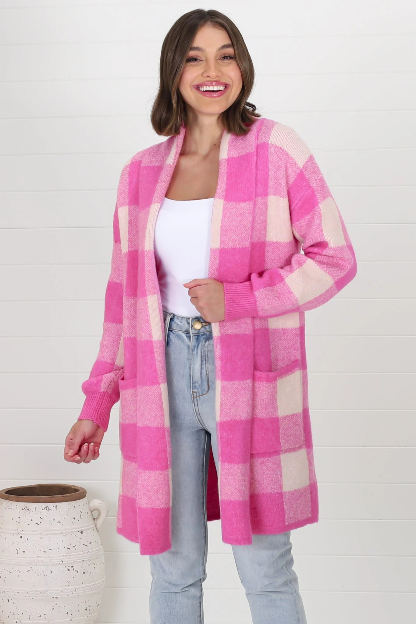 Shop Knitwear: Adelen Cardigan - Pink | saltycrush.com | Salty Crush