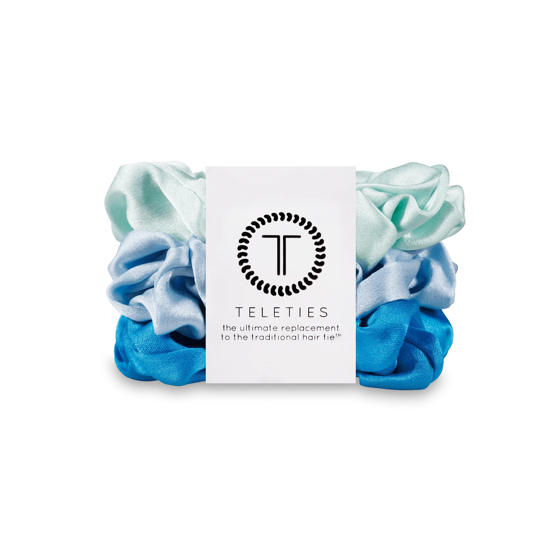 Blue My Mind Large Silk Scrunchies | TELETIES