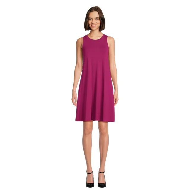 Time and Tru Women's Sleeveless Knit Swing Dress - Walmart.com | Walmart (US)