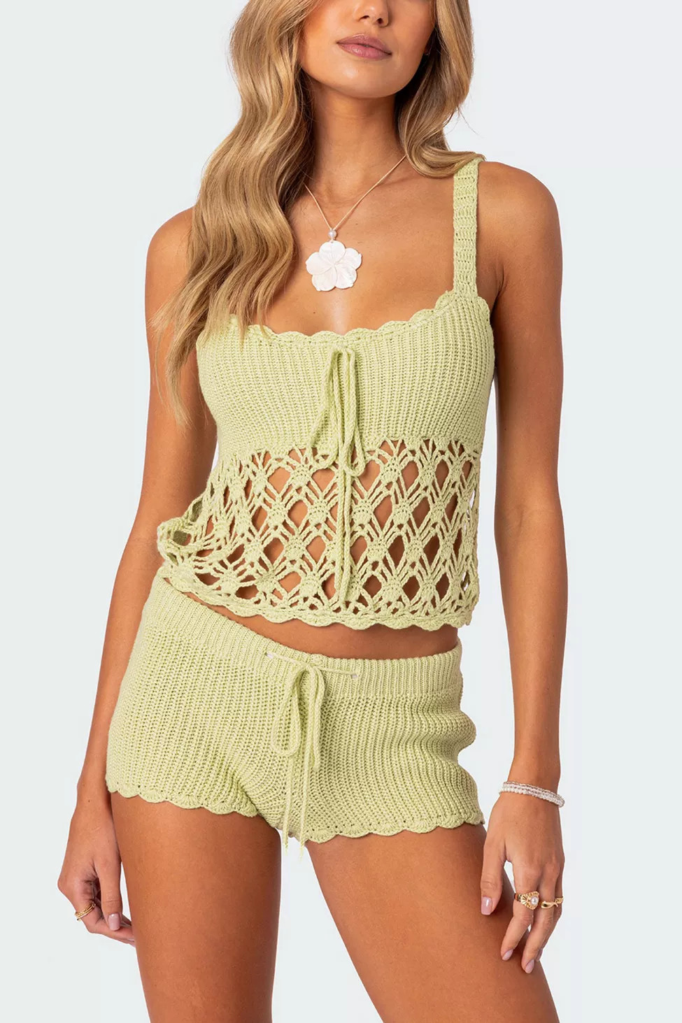 Edikted Danika Crochet Shorts | Urban Outfitters (US and RoW)