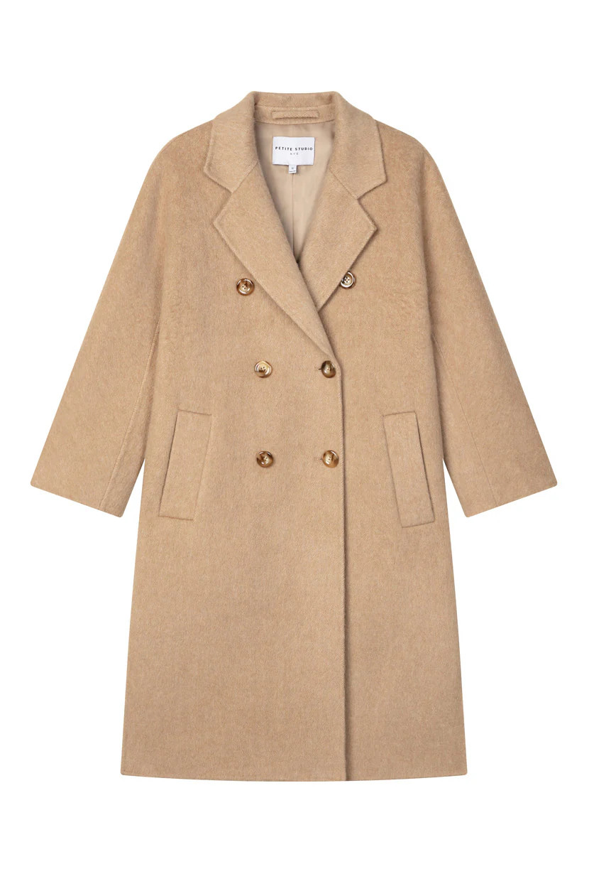 Harriet Double-Breasted Wool Coat - Camel | Petite Studio NYC