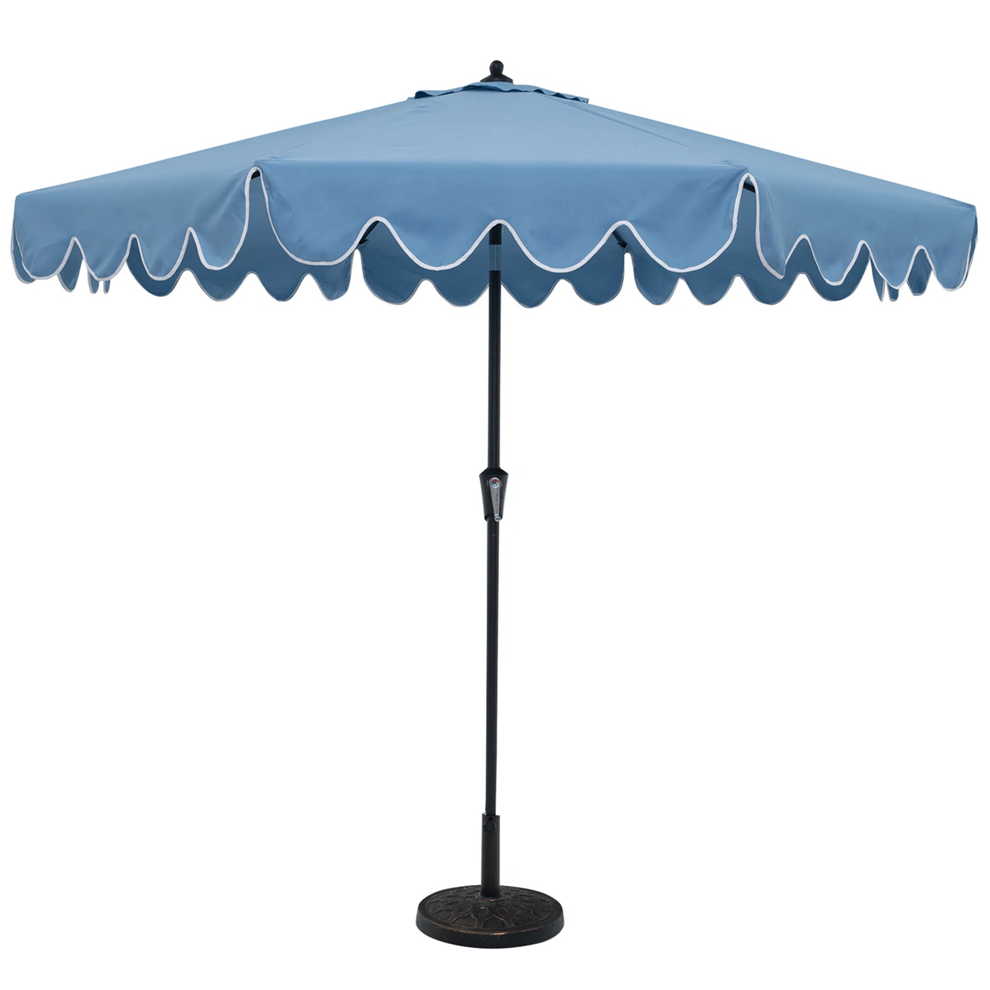 Arlmont & Co. 9 Ft Patio Umbrella 2-tier Market Table Umbrella With Sun-protective Canopy & Revie... | Wayfair North America