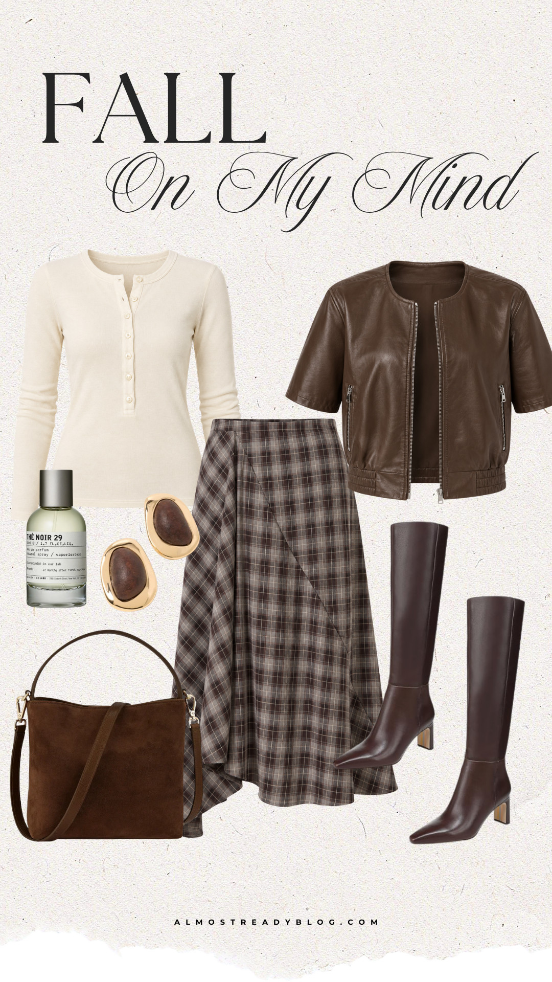 A chic fall look with rich brown tones, plaid, knee-high boots, and timeless layers.

fall outfit ideas, fall fashion, chic fall outfit, brown fall outfit, plaid midi skirt, leather jacket outfit, knee high boots, fall capsule wardrobe, neutral fall style, transitional fall outfit

#LTKootd #LTKOver40