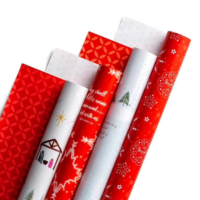 DaySpring - Names of Jesus - 4 Reversible Christmas Wrapping Paper Roll Set | Walmart (US)