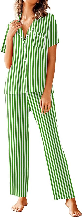 Avidlove Women Pajamas Set Notch Collar Soft Sleepwear Pjs Short Sleeve Button Down Nightwear wit... | Amazon (US)