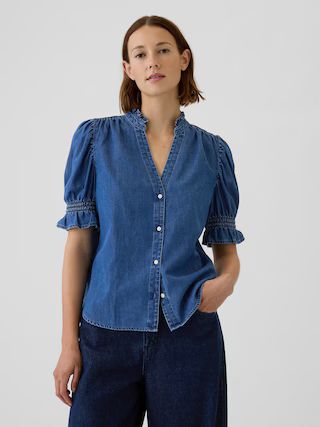 Puff Sleeve Denim Shirt | Gap (US)