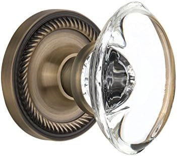 Nostalgic Warehouse Rope Rosette with Oval Clear Crystal Glass Knob, Single Dummy, Antique Brass | Amazon (US)