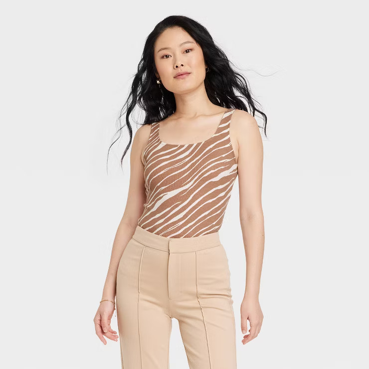 Women's Slim Fit Square Neck Tank Top - A New Day™ | Target