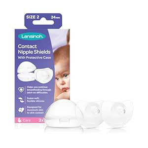 Lansinoh Contact Nipple Shields for Breastfeeding, 2 Nipple Shields (20mm) and Case | Amazon (US)