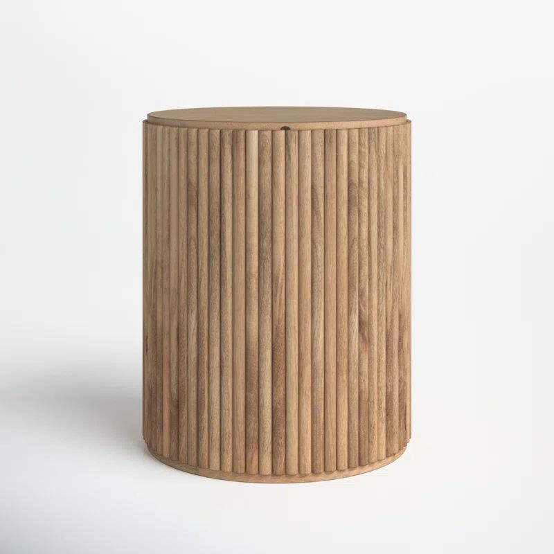 Chessa Solid Wood Top Drum End Table | Wayfair North America