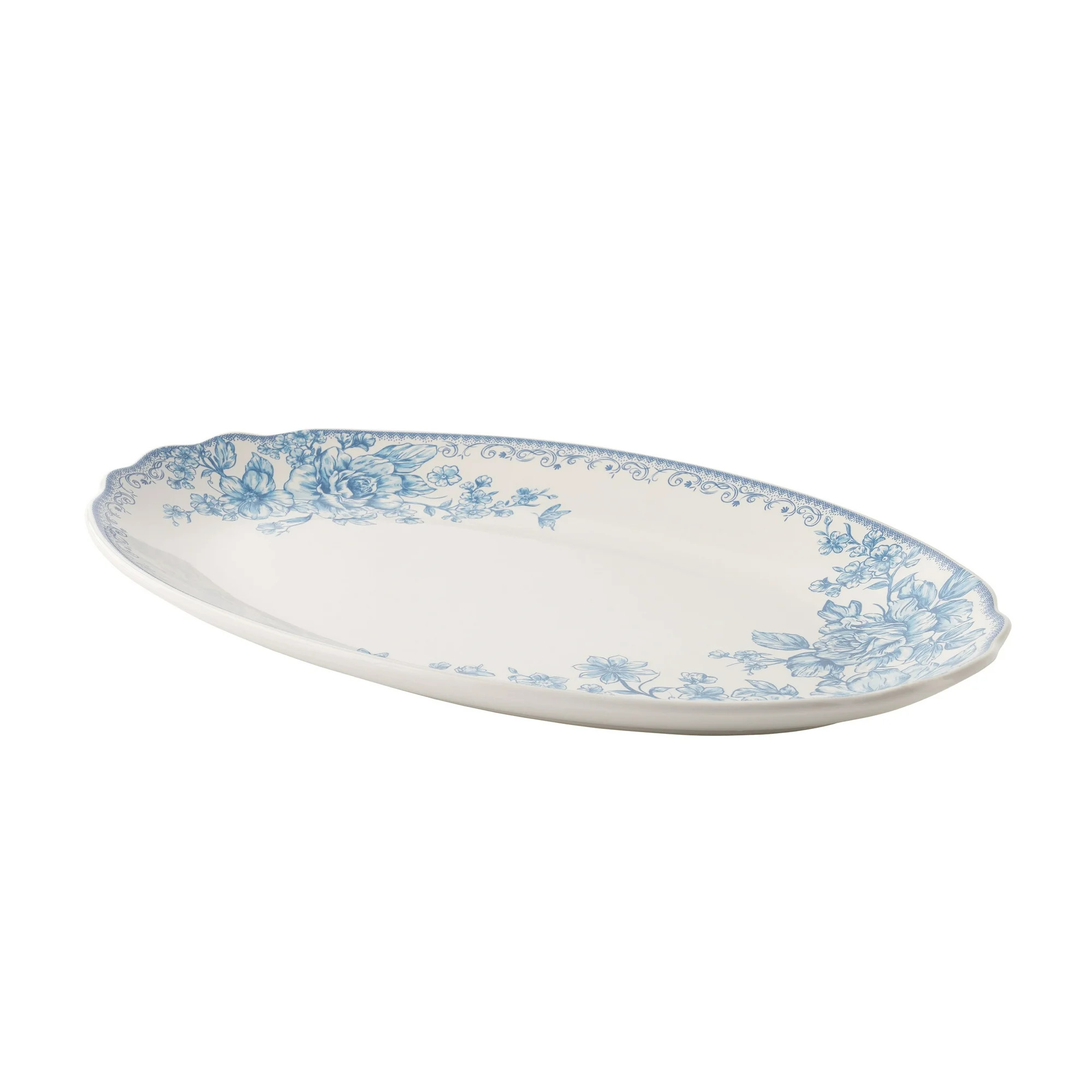 The Pioneer Woman Agatha Stoneware 16-inch Serving Platter, Blue | Walmart (US)