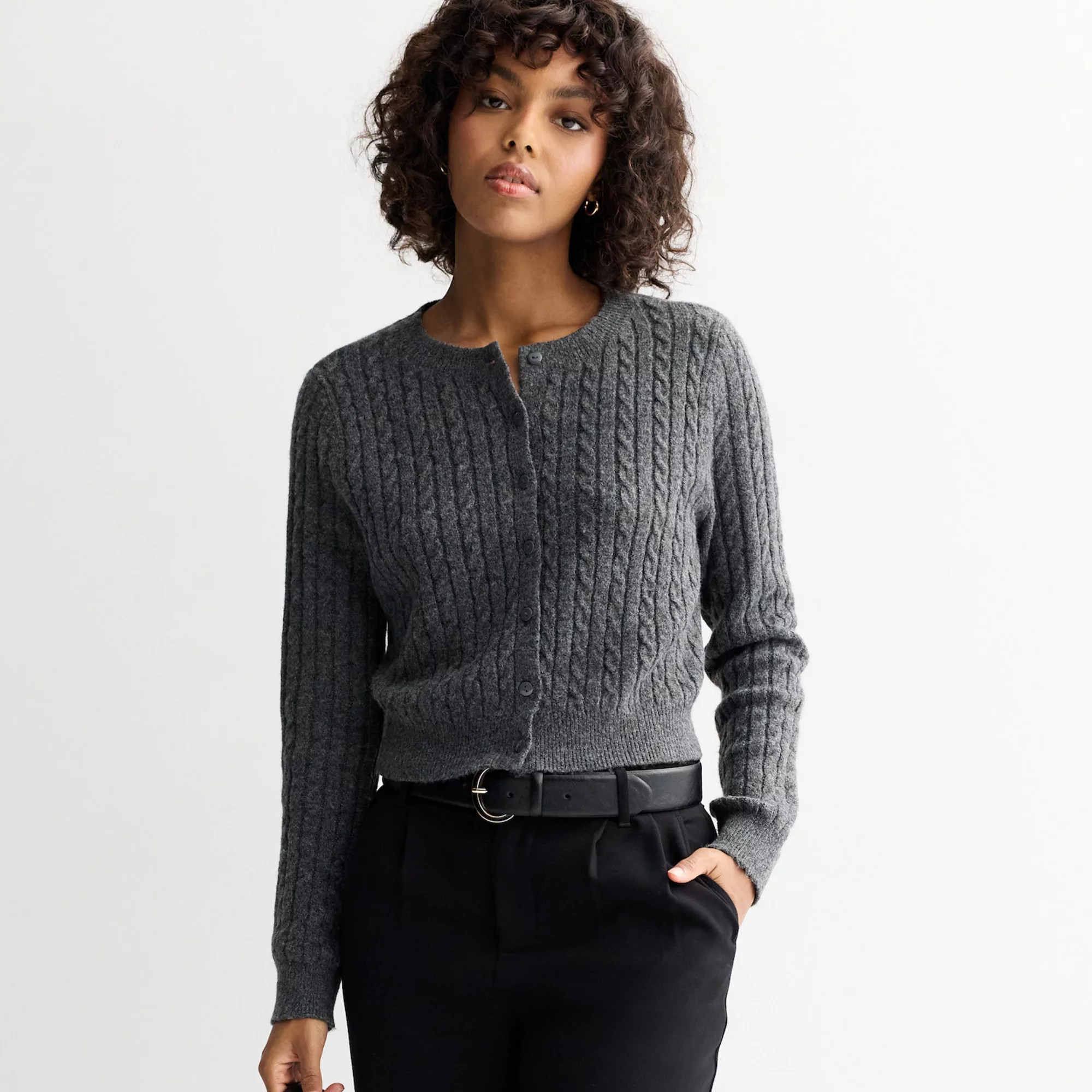 Juniors' SO® Cable Knit Cardigan Sweater | Kohl's