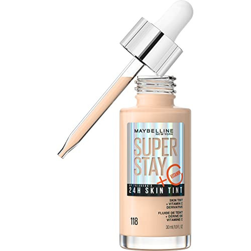Maybelline New York Super Stay Up To 24H Skin Tint Foundation, skin-like coverage, with Vitamin C*, Shade 118, 30 ml | Amazon (CA)