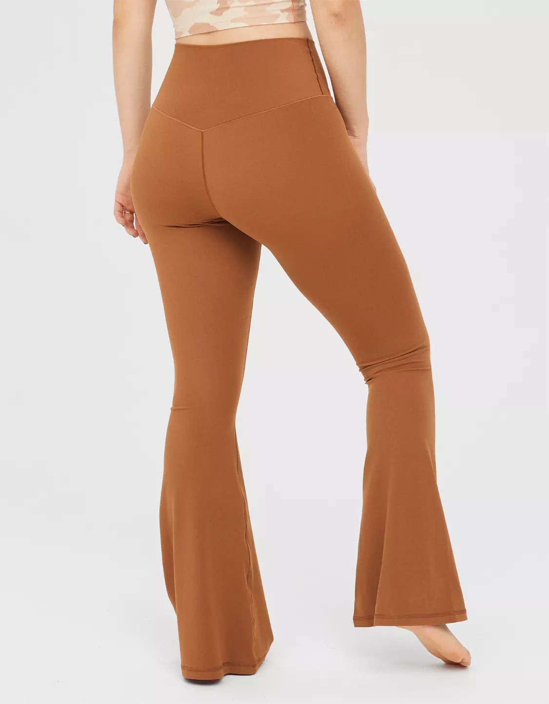 OFFLINE By Aerie Real Me High Waisted Ruched Flare Legging | Aerie