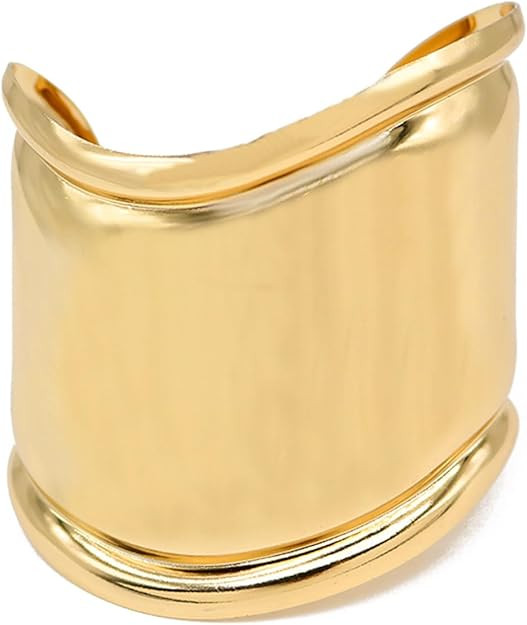 ABJFJE Fashion Exaggerated Wide Grooved Brushed Cuff Hinged Bangle Bracelets Smooth Punk Statemen... | Amazon (US)