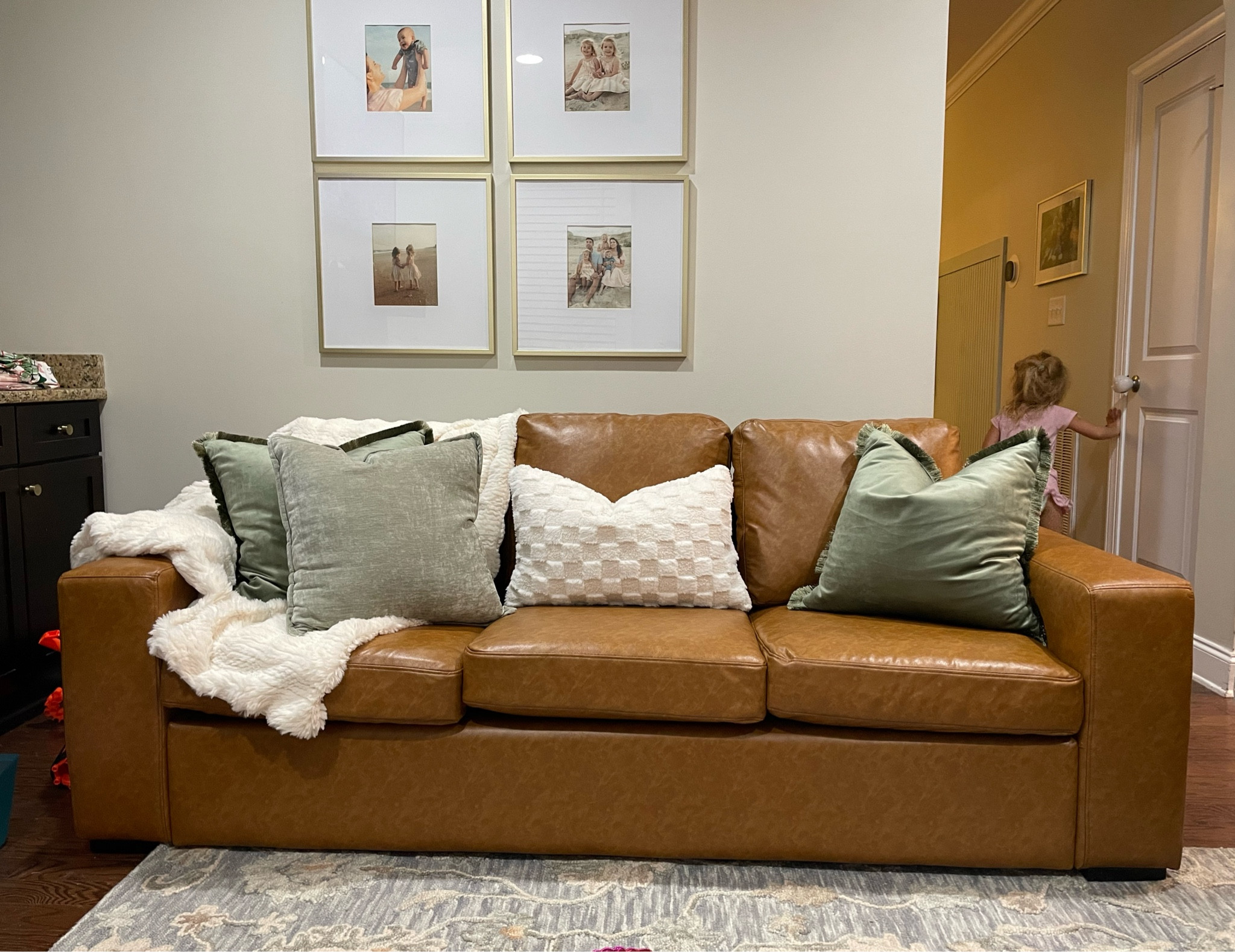 Amazon affordable leather couch. Perfect for Air BnB and smaller homes.  

#LTKHome