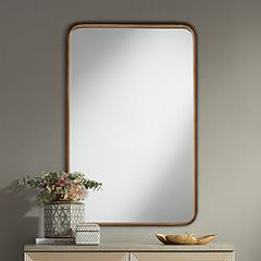 Andi Gold &amp; Black 24" x 38" Rounded Edge Wall Mirror | www.lampsplus.com | Lamps Plus