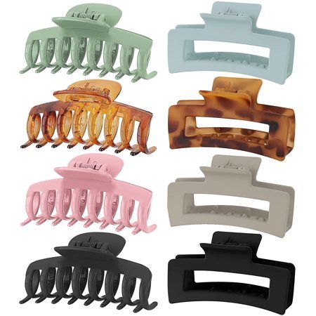 8 Colors Lolalet Strong Hold Hair Claw Clips 2 Styles Nonslip Medium Large Jaw Clip for Women and Gi | Walmart (US)