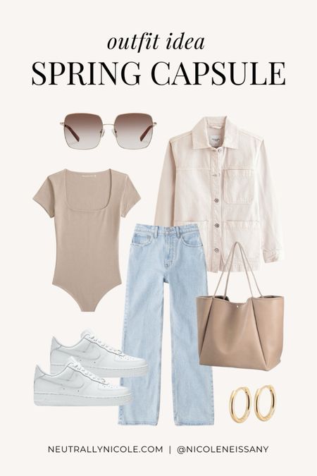 Spring capsule wardrobe outfit idea

// spring outfit, spring outfits, capsule wardrobe spring, spring fashion trends 2024, spring trends 2024, casual outfit, errands outfit, brunch outfit, casual date night outfit, travel outfit, school outfit, bodysuit, short sleeve bodysuit, shacket, shirt jacket, spring jacket, light wash jeans, light wash denim, wide leg denim, wide leg jeans, Air Force 1 sneakers, white sneakers, spring sneakers, spring shoe trends, tote bag, oversized sunglasses, gold hoop earrings, Abercrombie jeans, Abercrombie, Revolve, Amazon fashion, neutral outfit, neutral fashion, neutral style, Nicole Neissany, Neutrally Nicole, neutrallynicole.com (3.8)

#LTKSeasonal #LTKstyletip #LTKSpringSale #LTKitbag #LTKsalealert #LTKshoecrush #LTKfindsunder100 #LTKfindsunder50 #LTKtravel