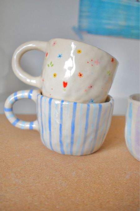 Handmade Ceramic mug blue stripes , Cute Coffee Mug, cottage core

#LTKGiftGuide #LTKhome #LTKunder100