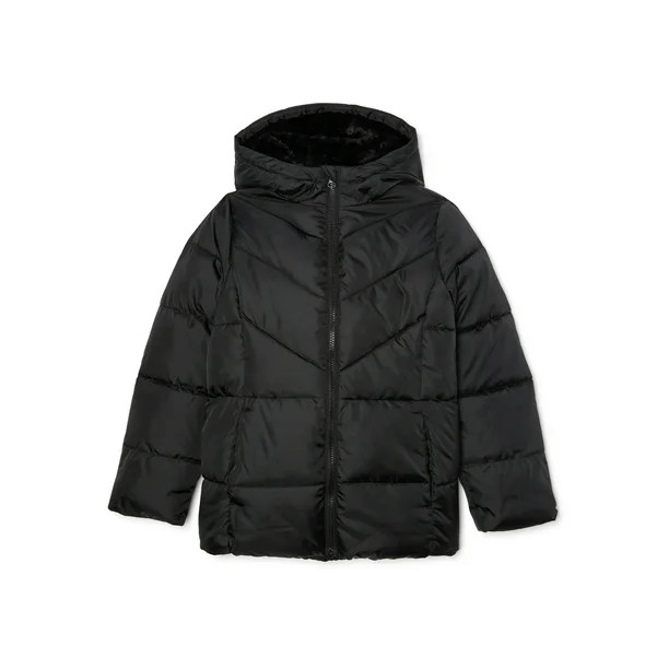 Wonder Nation Girls Bubble Puffer Jacket, sizes 4-18 & Plus | Walmart (US)