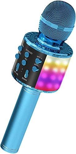 Amazon.com: OVELLIC Karaoke Microphone for Kids, Wireless Bluetooth Karaoke Microphone with LED L... | Amazon (US)