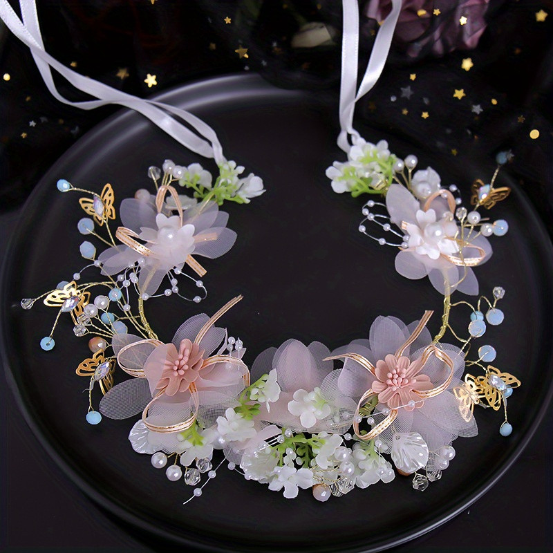 Flower Headband Fairy Headpiece Wreath Sweet Butterfly - Temu | Temu Affiliate Program