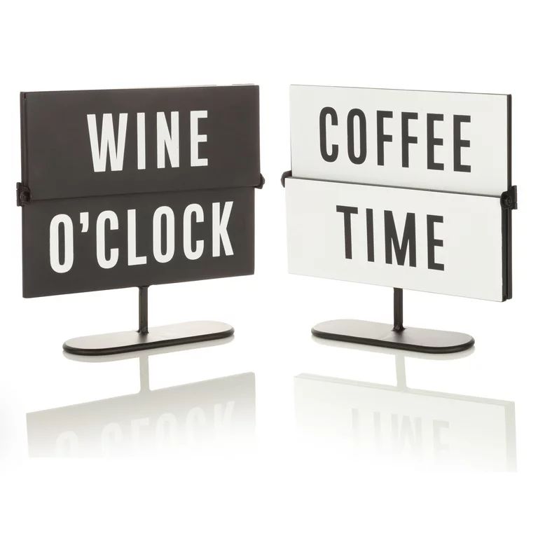 Mainstays Rustic Tabletop Flip Sign, Wine O'clock or Coffee Time, 7.9" x 8.5" | Walmart (US)