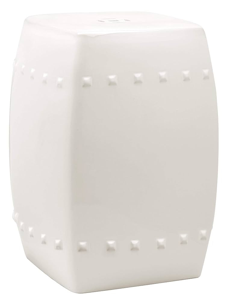 Safavieh Villa Glazed Ceramic Decorative Garden Stool, Cream | Amazon (US)