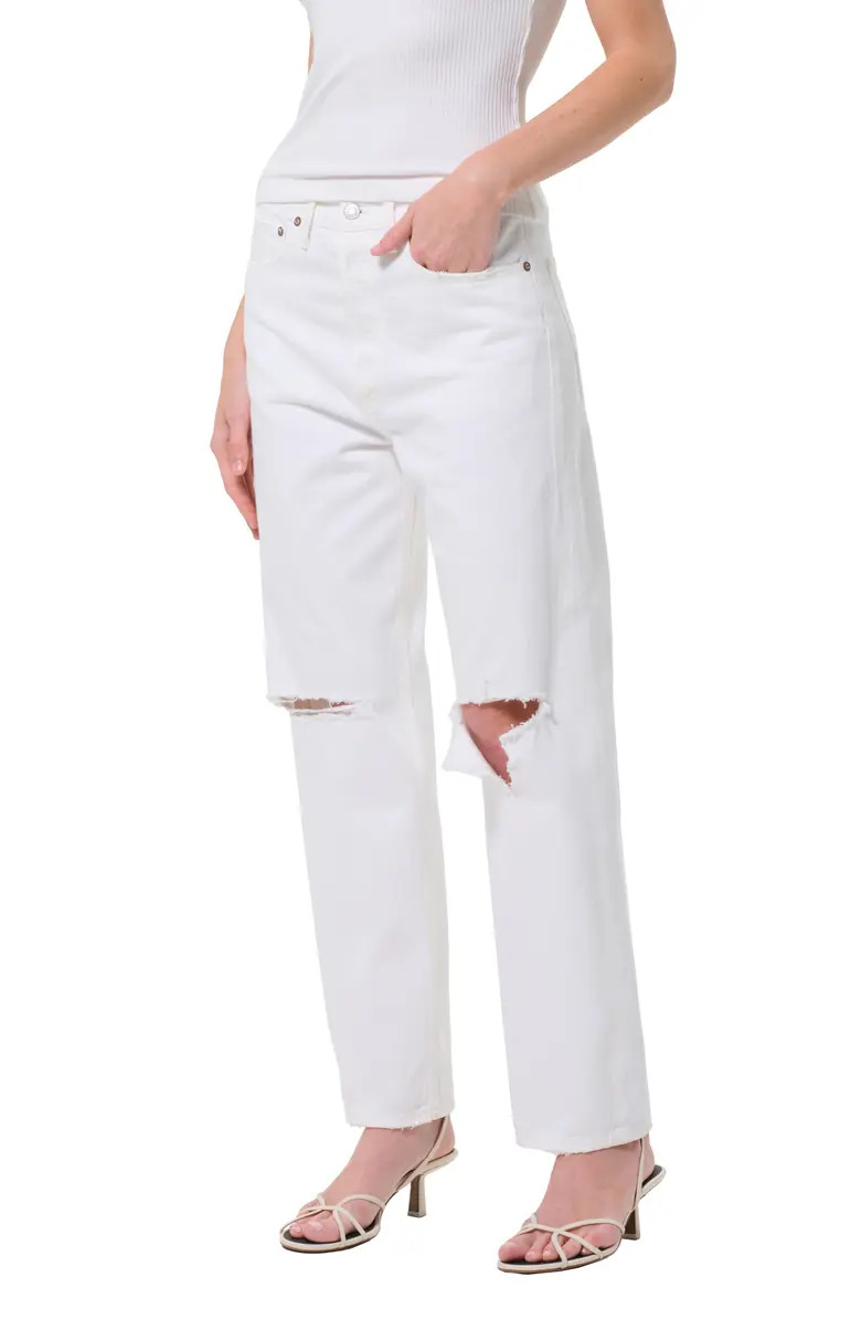 AGOLDE '90s Ripped Mid Rise Relaxed Straight Leg Jeans | Nordstrom | Nordstrom