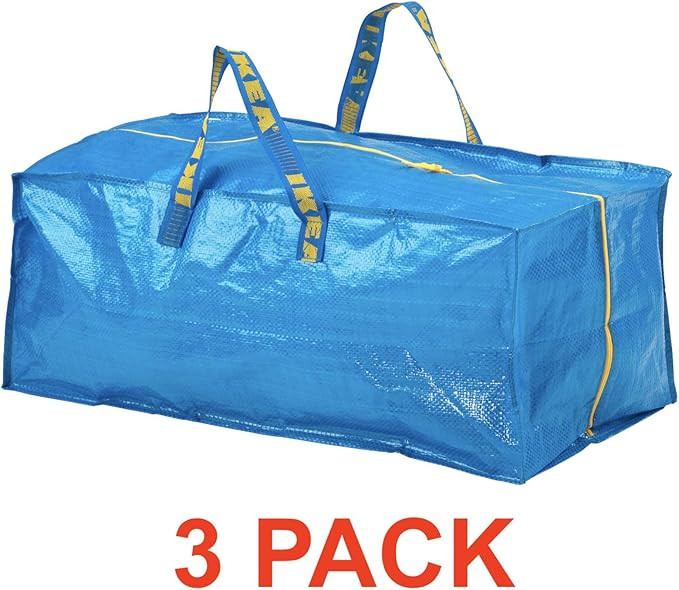 Ikea Frakta Storage Bag - Blue -- SET OF 3 | Amazon (US)